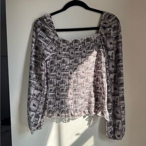 2 Fly Co. Pony Puff Smocked Long Sleeve Top